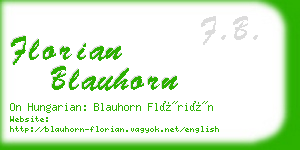 florian blauhorn business card